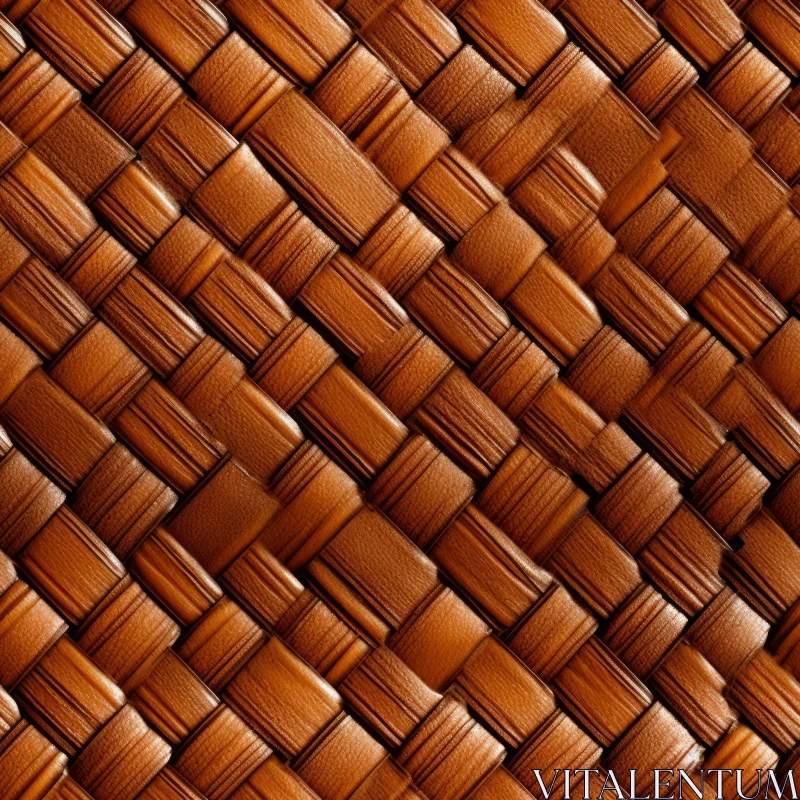 AI ART Brown Wicker Basket Close-Up - Woven Texture