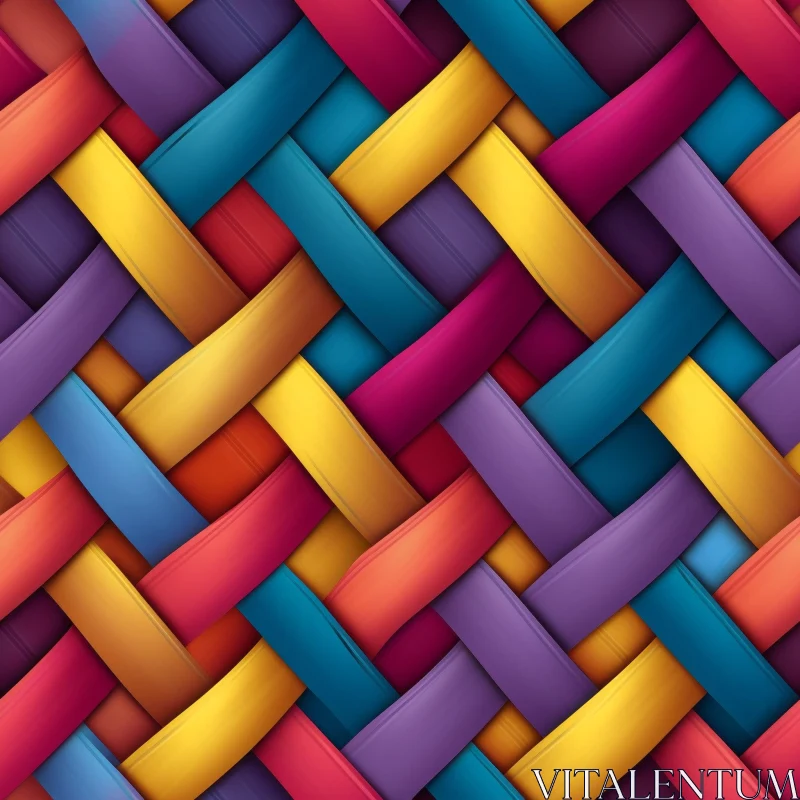 AI ART Colorful Woven Stripes Pattern - Modern Design