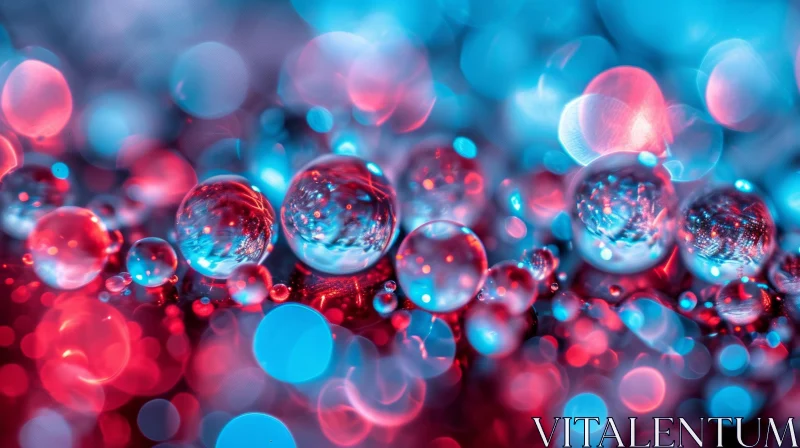 Abstract Water Droplets on Colored Surface - Captivating Photography AI Image