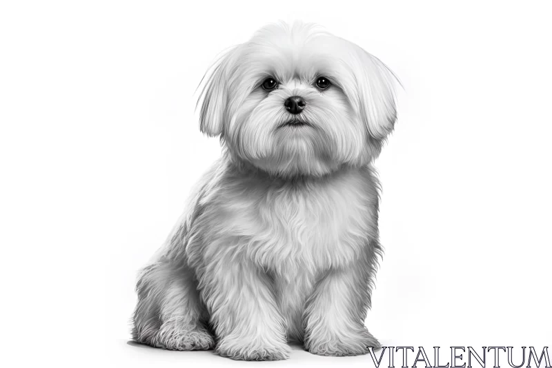 Captivating Hyperrealistic Illustration of a White Dog AI Image