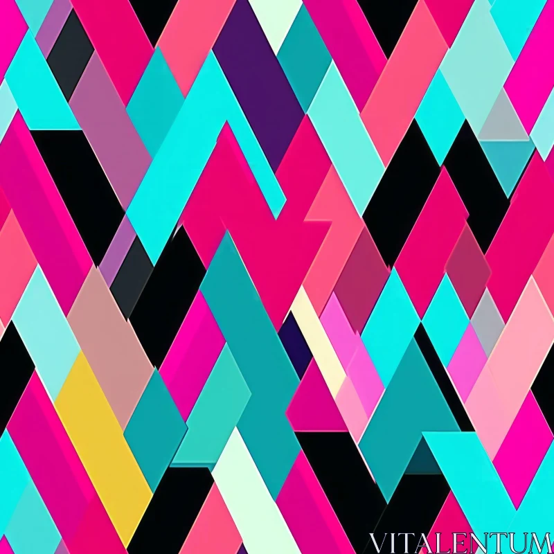 Colorful Abstract Triangle Pattern in Blue, Pink, Purple, Yellow AI Image