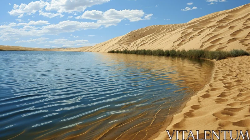 Discover the Enchanting Oasis: A Serene Desert Escape AI Image