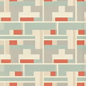 Cream Geometric Pattern with Gray and Red Rectangles