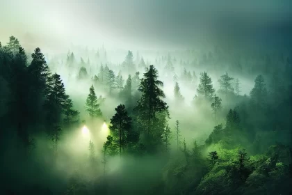 Enchanting Misty Forest: Layered and Atmospheric Landscapes