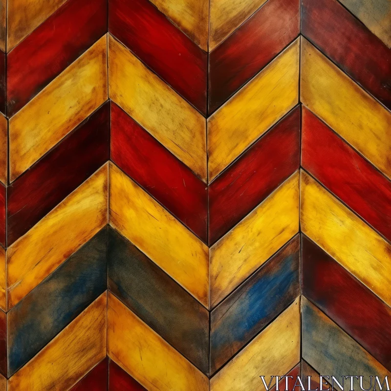 Multicolored Wooden Chevron Pattern for Background AI Image