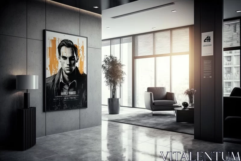 AI ART Captivating Painting of a Man in an Office | Elegant Furniture