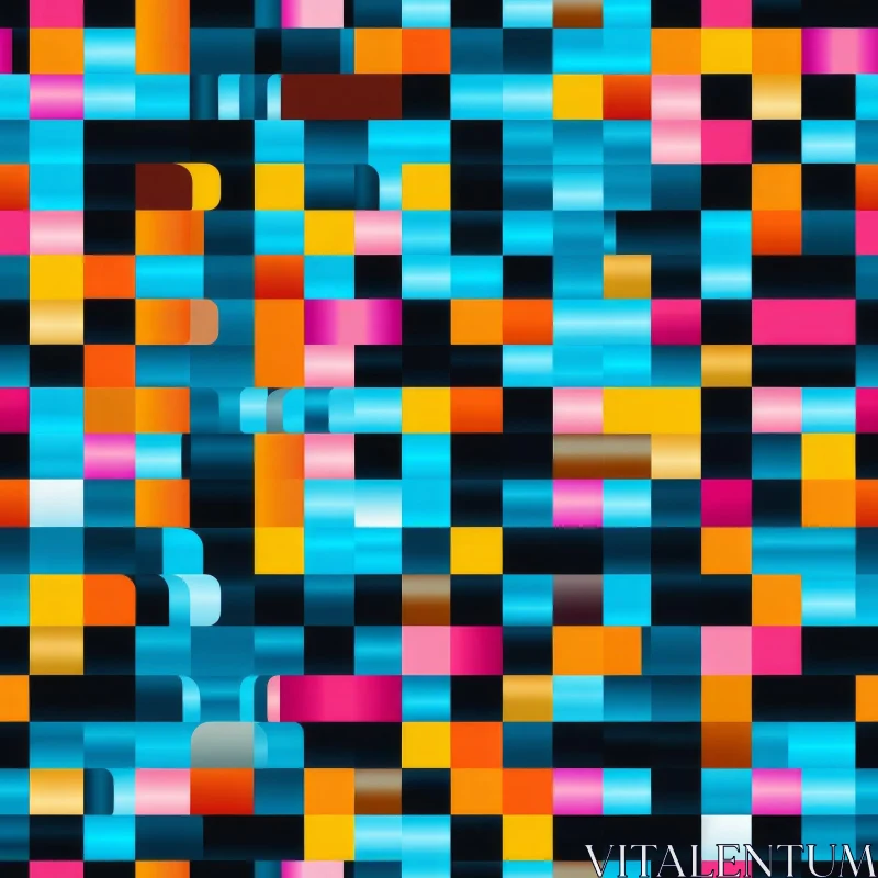 Colorful Abstract Square Pattern Background AI Image