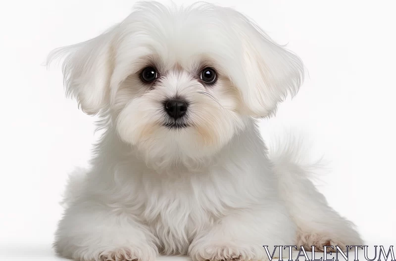 Maltese Puppy: Authenticity and Charm in a Captivating Image AI Image