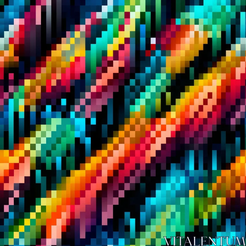 Pixelated Mosaic Art: Colorful Retro Pattern AI Image