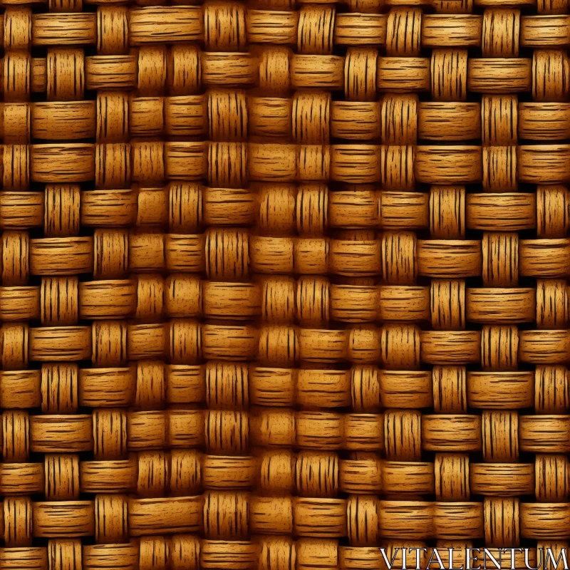 Brown Wicker Basket Texture Background AI Image