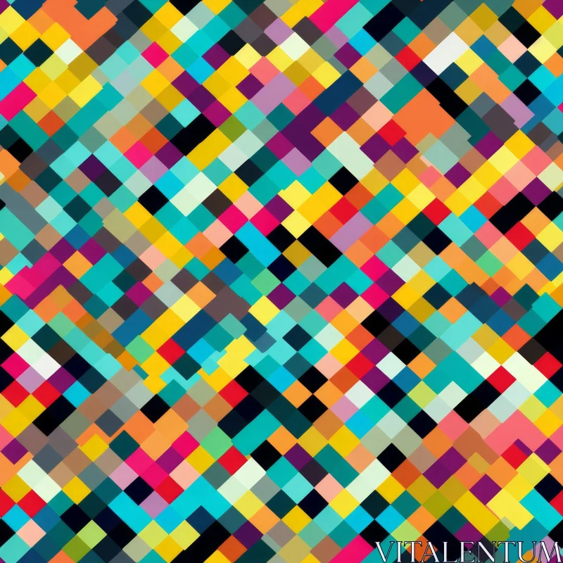 Colorful Pixel Pattern - Seamless Design for Backgrounds AI Image