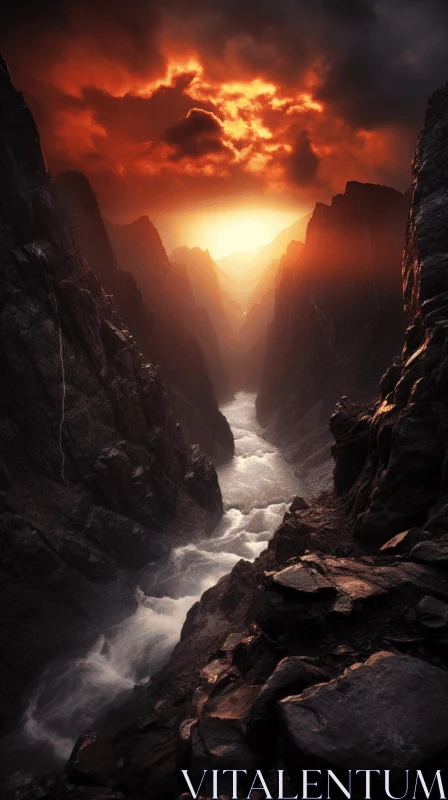 AI ART Majestic Mountain at Dark Sunset: A Captivating Image of Nature's Beauty