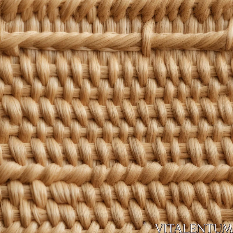 Natural Straw Placemat Geometric Texture Close-up AI Image