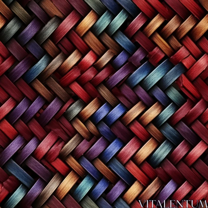 AI ART Wicker Basket Texture in Red, Blue, Purple, and Brown
