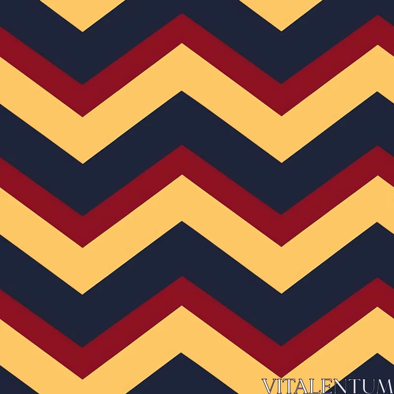 Geometric Zigzag Vector Pattern in Blue, Yellow, and Red AI Image