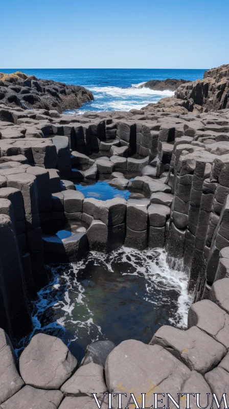 Giant Causeway: A Captivating Display of Flowing Surrealism AI Image