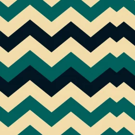 Green Cream Black Chevrons Pattern