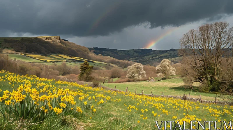 Serene Landscape Photograph of Yorkshire Dales Valley | Nature AI Image