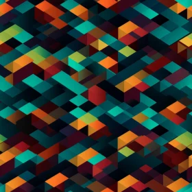 Blue, Orange, and Red Geometric Rectangle Pattern