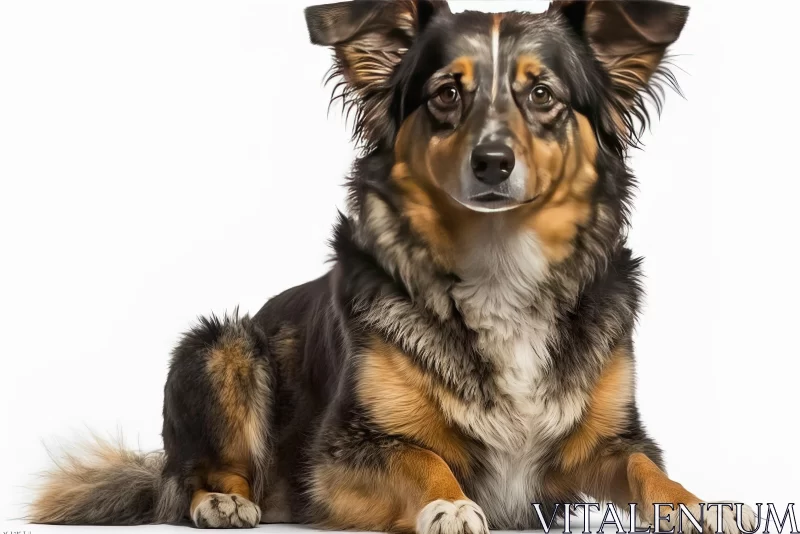 Captivating Australian Shepherd Dog in Dark Gray and Bronze Tones AI Image