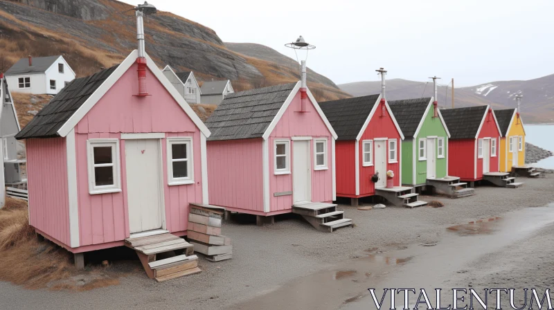 Charming Coastal Huts: Distinctive Noses and Muted Colours AI Image