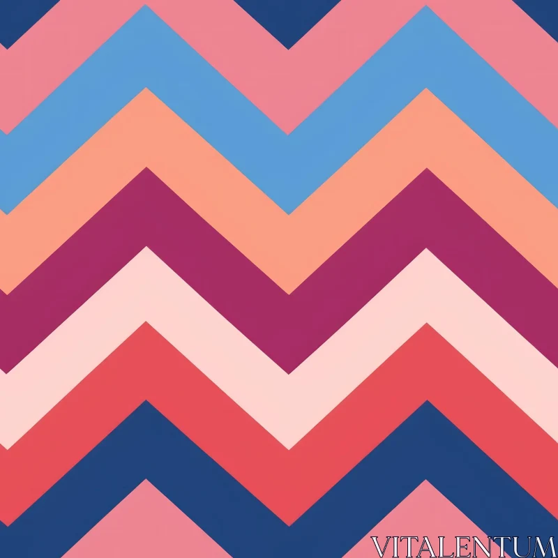 Chevron Vector Pattern in Pink and Blue AI Image