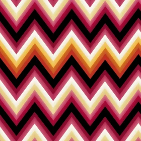 Chevron Zigzag Pattern in Red, Orange, Yellow, White on Black