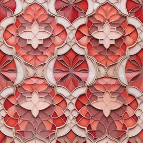 Pink and Red Stained Glass Quatrefoil Pattern