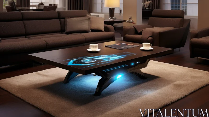 Stylish Contemporary Living Room Interior AI Image
