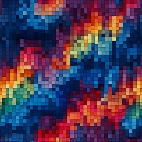 Colorful Pixelated Abstract Grid Art