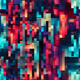 Pixelated Mosaic with Bright Colors