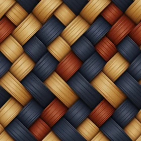 Realistic Woven Basket Texture with Blue Stripes