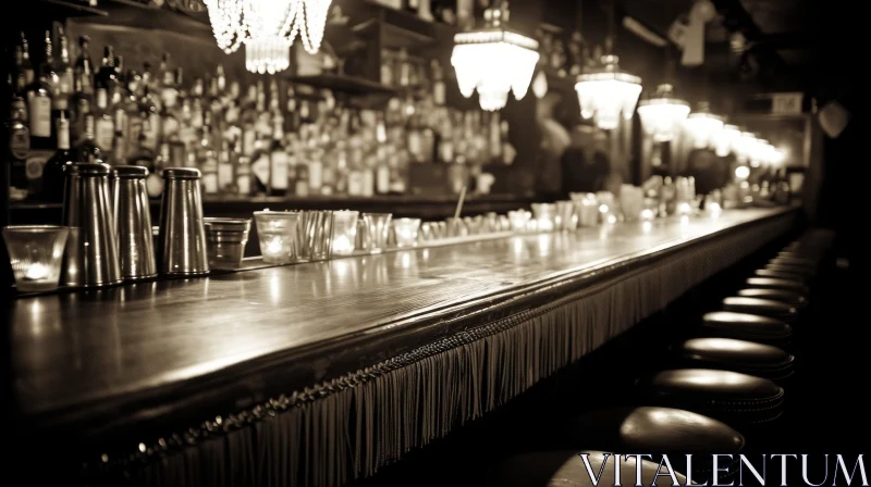 Sepia-toned Bar Counter with Fringe: A Captivating Composition AI Image