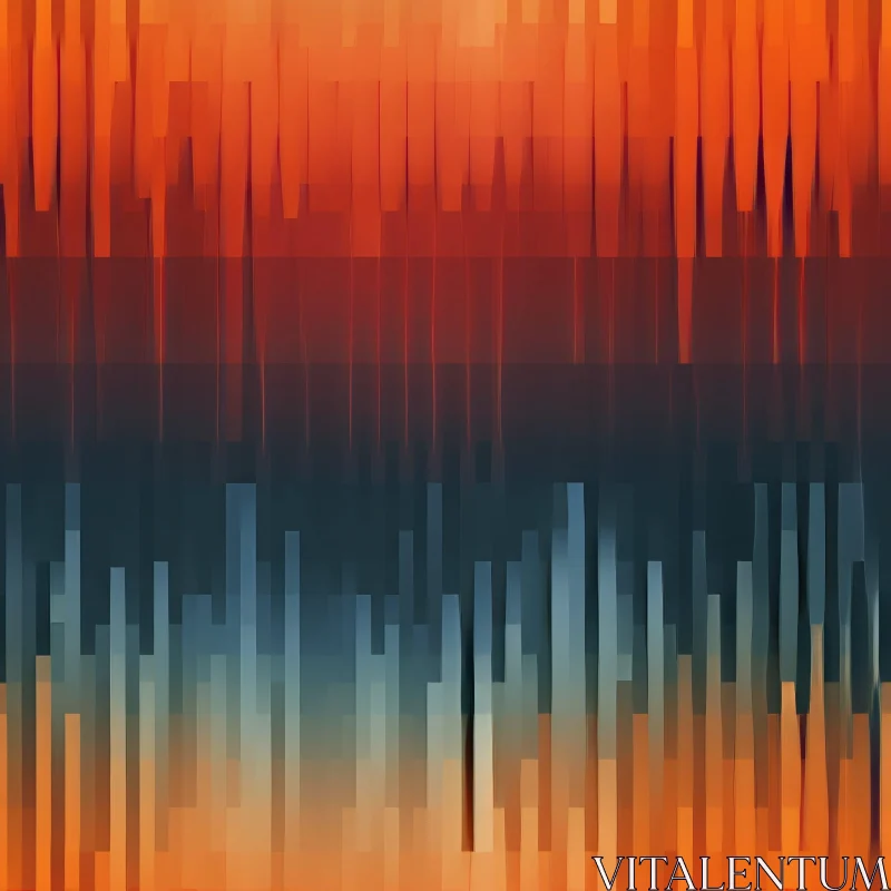 AI ART Orange and Blue Vertical Stripes Background