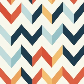 Chevron Geometric Seamless Pattern in Blue, Orange, Yellow