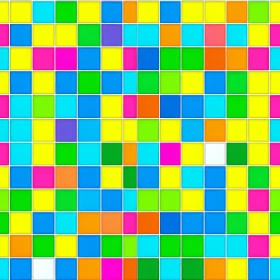 Colorful Grid of Squares - 3D Rendering Pattern