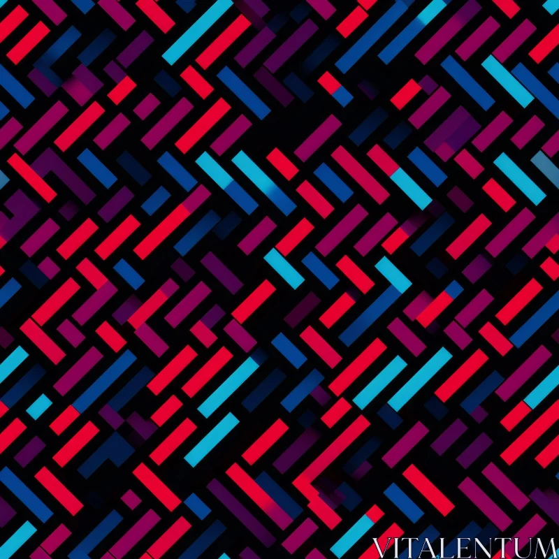 Glossy Geometric Pattern in Blue, Red, and Purple AI Image