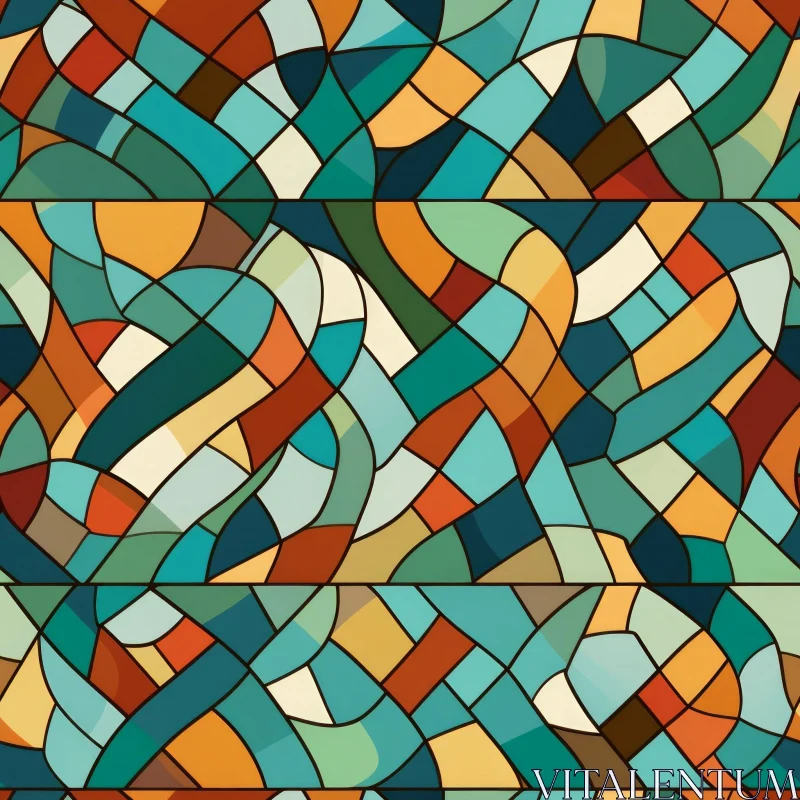 AI ART Seamless Stained Glass Mosaic Pattern