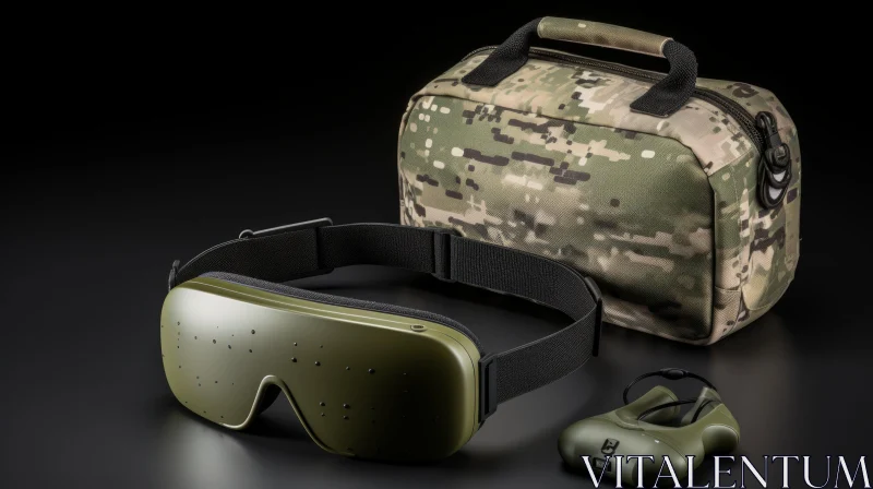 Night Vision Goggles and Carrying Case - Green and Black AI Image