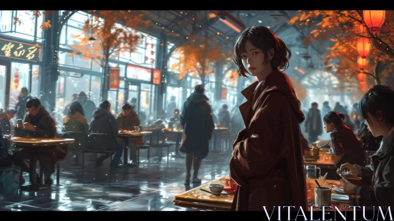 AI ART Rainy Day in a Chinese City: A Captivating Image of Urban Atmosphere