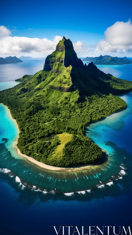 Breathtaking Island in Bora Bora: A Nature-Inspired Masterpiece AI Image