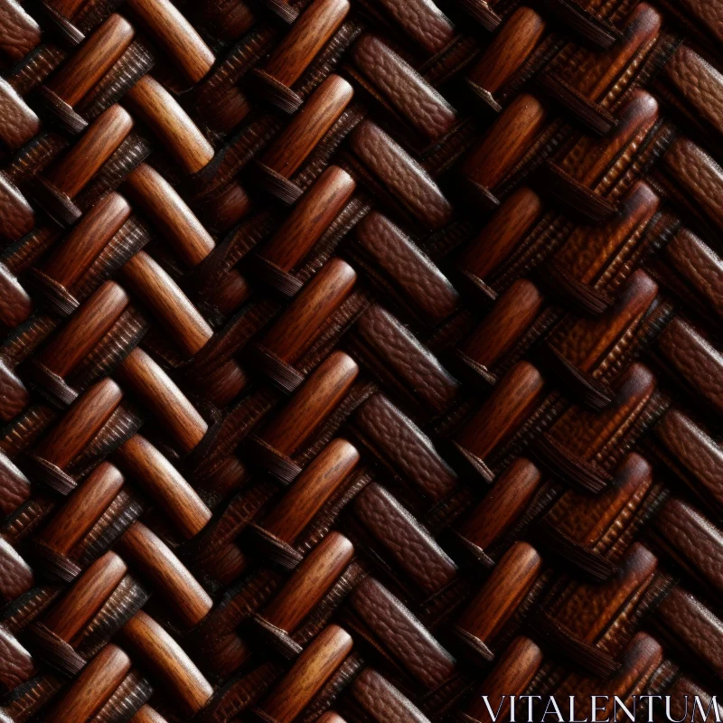 Dark Brown Wicker Basket Texture for Backgrounds and Web Graphics AI Image