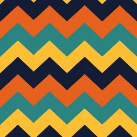 Retro 70s Chevrons Pattern - Dark Blue Background