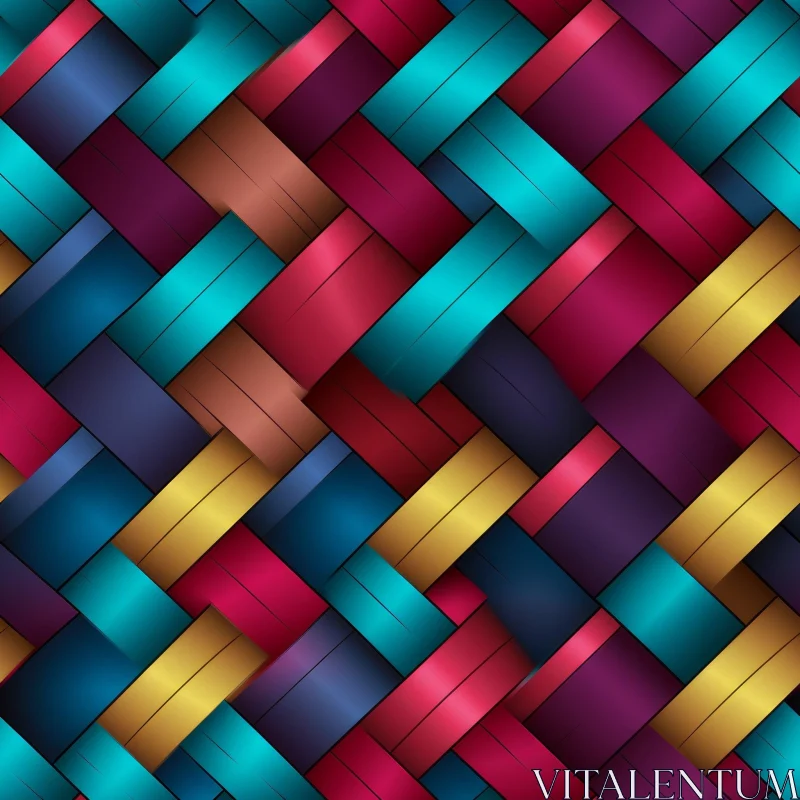 Colorful Woven Stripes Pattern for Backgrounds AI Image