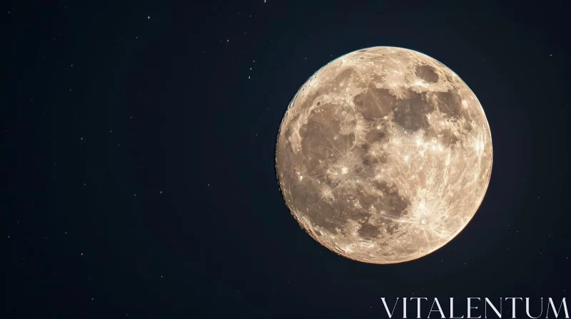 Enchanting Full Moon Rising in the Night Sky AI Image