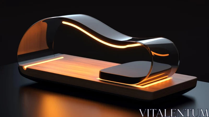 AI ART Futuristic 3D Chaise Lounge Design - Glass & Wood