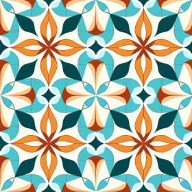 Stylized Flowers Geometric Vector Pattern