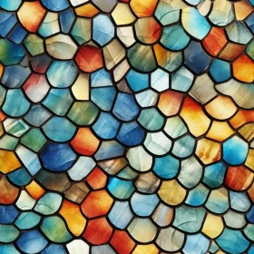 Colorful Stained Glass Mosaic Pattern