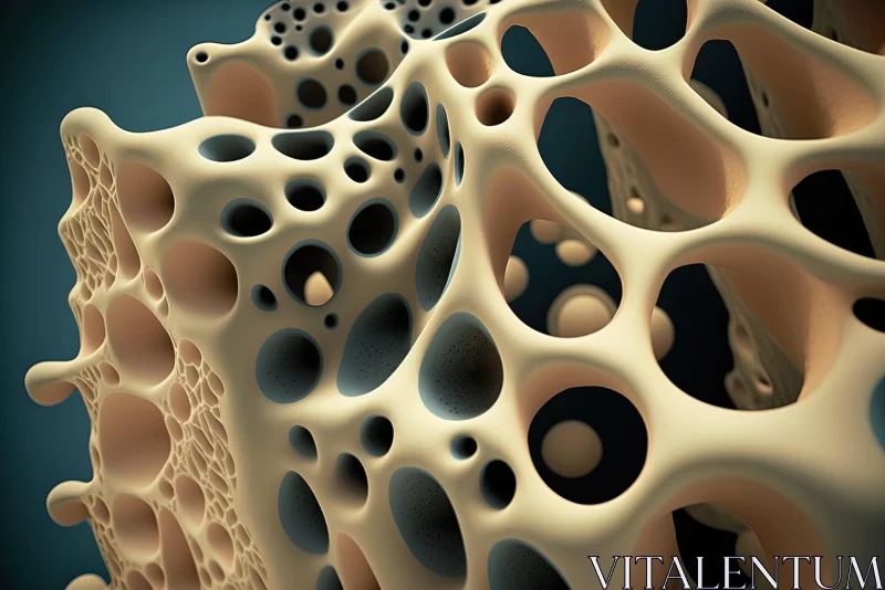 AI ART Captivating 3D Rendering of a Porous Bone-like Structure