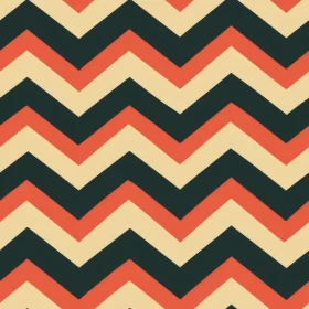 Chevron Pattern in Orange, Cream, and Black